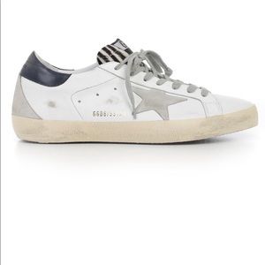 Golden Goose Superstar white blue zebra sneaker